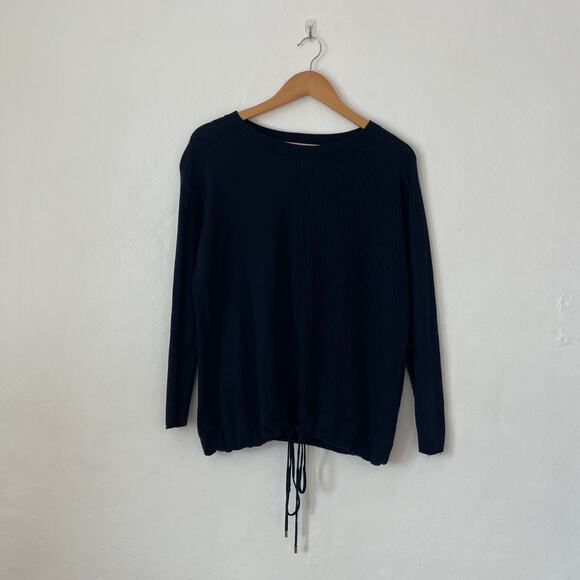 Lafayette 148 – Navy Blue Cinched Hem Wool Blend Sweater - Picture 1 of 7